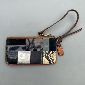 Coach - vintage denim & snake wristlet